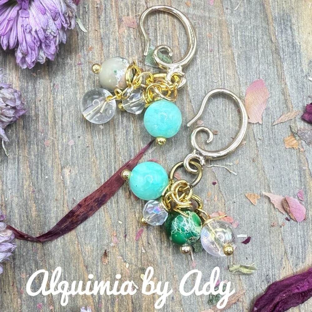 Alquimia Turquoise And Gold Dangle Earrings